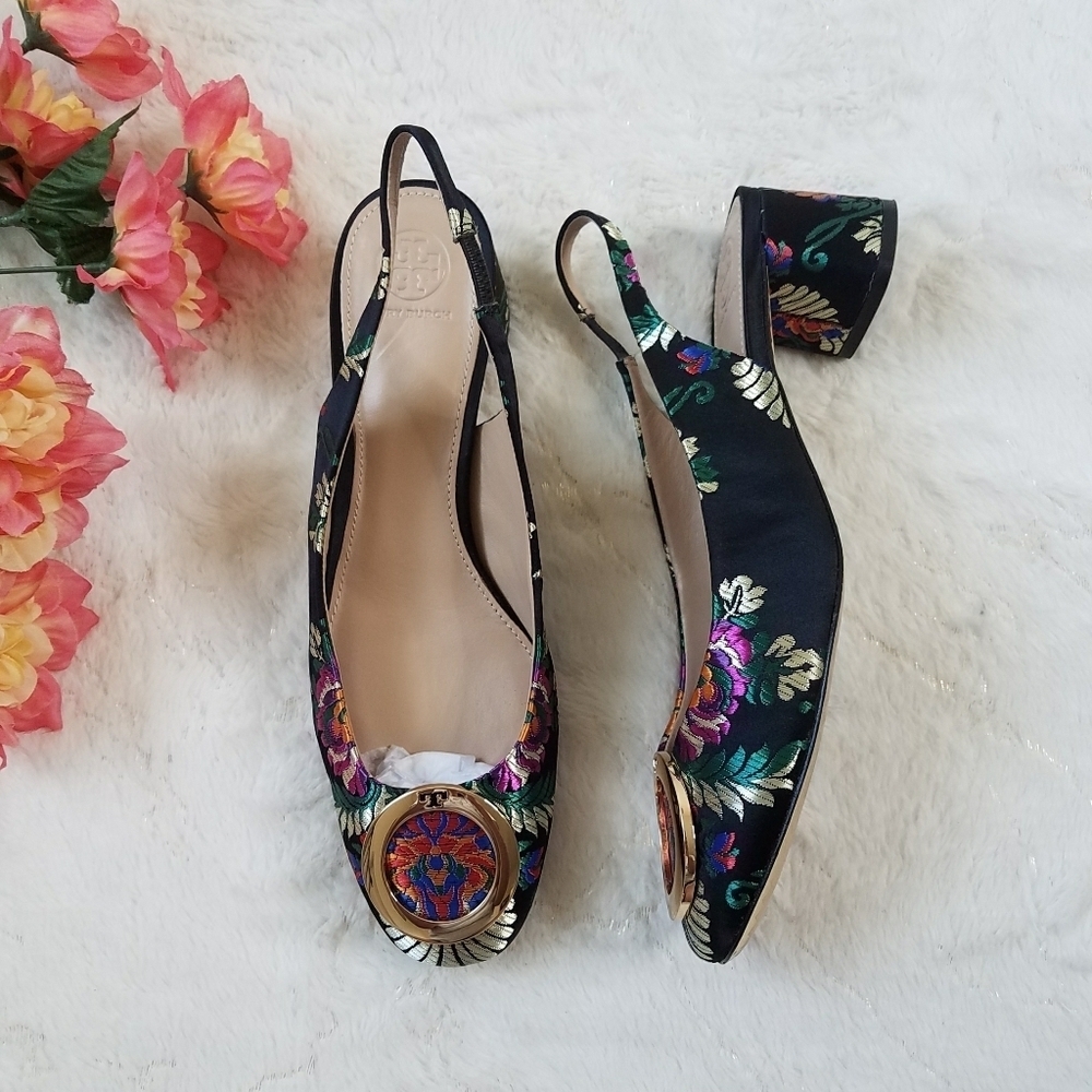Tory Burch Women's Caterina Brocade Slingback Pumps